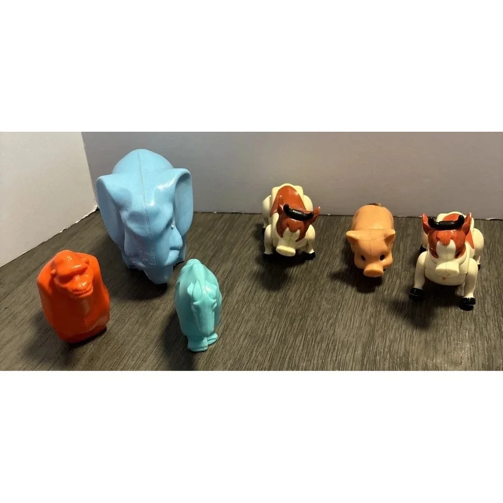 Fisher-Price Little People Zoo Farm Animals Lot of 6 Vtg 1970-80s Toys Hong Kong
